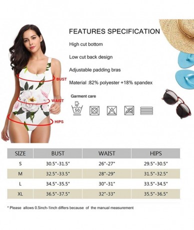 Racing Women's Tummy Control Classic Party One-Piece Halter Backless Bathing Suits Beachwear - Rose Pattern 3 - CY1987YCKCS $...