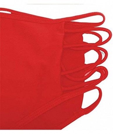 Tankinis Women Sexy High Waisted Bikini Bottoms Strappy Sides Retro Bathing Suit Underwear Swimsuit - Red - CG18TN8LLOO $27.01