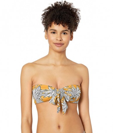 Sets Women's Lost in Love Bandeau Bikini Top Swim Suit - Retro Yellow - CS18IDUAK8U $64.72