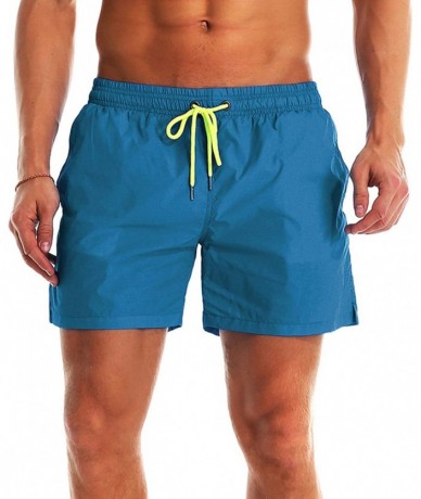 Trunks Men's Swim Trunks Quick Dry Beach Shorts Swimwear Bathing Suit with Mesh Lining - A13-peacock Blue - CS18W7UW58W $27.94