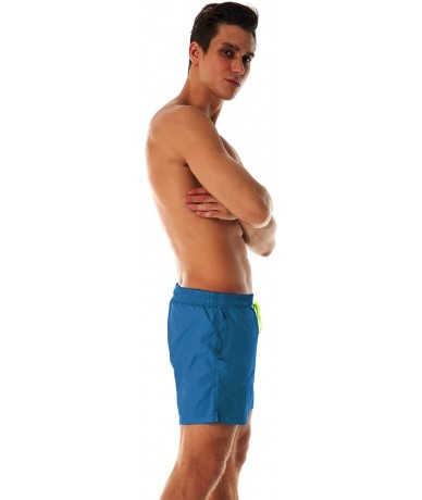 Trunks Men's Swim Trunks Quick Dry Beach Shorts Swimwear Bathing Suit with Mesh Lining - A13-peacock Blue - CS18W7UW58W $27.94