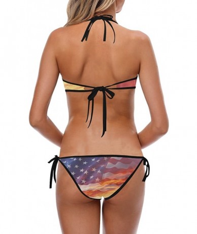 Sets Independence Day USA Flag Two Piece Bikini Swimsuit Swimwear for Women Girls Beachwear(XS-2XL) - Multi 3 - CY18EYN8KRH $...