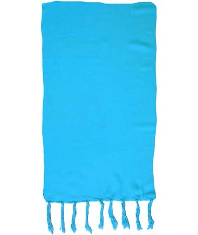 Cover-Ups Turquoise Solid Color Half Sarong - CR112442QSV $19.82