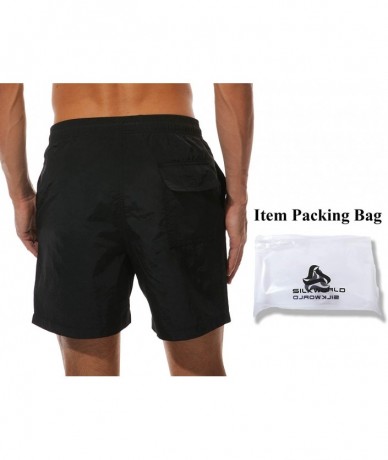 Trunks Men's Swim Trunks Quick Dry Beach Shorts with Pockets - Black - CD18AHZODUE $33.41