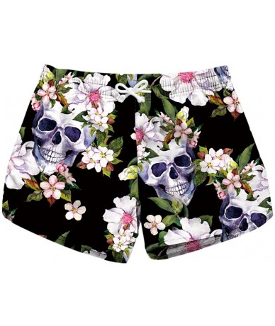 Board Shorts Womens Sugar Skull Summer Beach Shorts Swimsuits Board Shorts - Color 4 - CZ18E4ROGHL $33.07