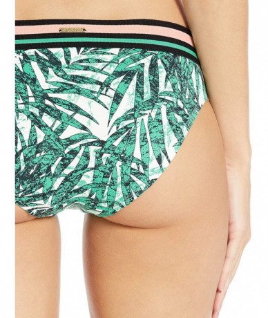 Bottoms Women's Mid Waist Full Coverage Bikini Bottom Swimsuit - Rangala Palm Print - CP18QD9G80M $59.21