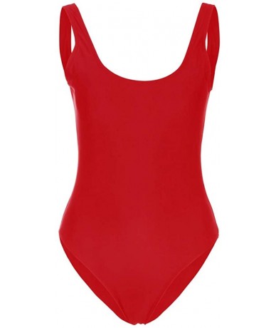 Sets Women's Conservative Athletic Racerback One Piece Training Swimsuit Swimwear Bathing Suit - Red - CS194AH9NSK $25.63