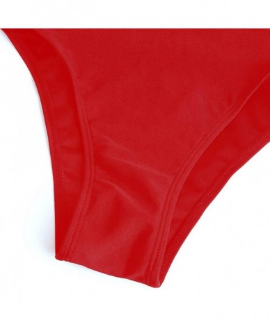 Sets Women's Conservative Athletic Racerback One Piece Training Swimsuit Swimwear Bathing Suit - Red - CS194AH9NSK $25.63