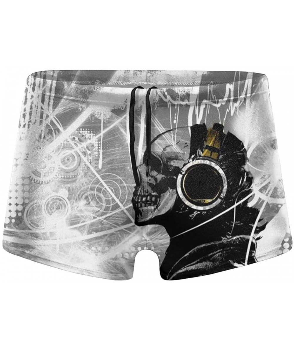 Briefs Men's Swimwear Swim Trunks Angel Wings Creative Boxer Brief Quick Dry Swimsuits Board Shorts - Skull Music Bands - CL1...