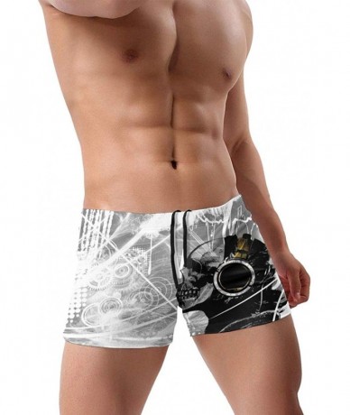 Briefs Men's Swimwear Swim Trunks Angel Wings Creative Boxer Brief Quick Dry Swimsuits Board Shorts - Skull Music Bands - CL1...