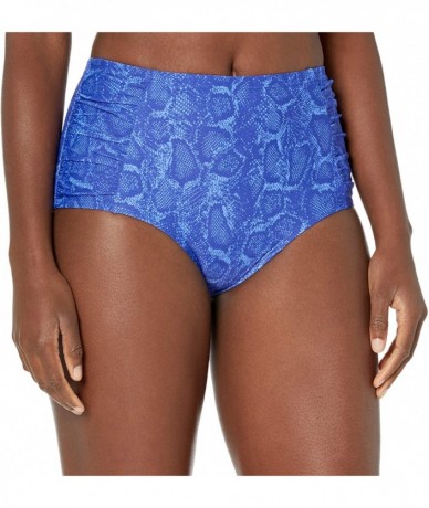 Tankinis Women's High-Waisted Shaping Bikini Bottom with Side Ruching - Electric Python - CJ1928KY74H $26.42