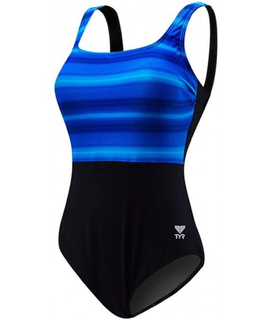 Racing Women's Tramonto Scoop Neck Controlfit - Blue - CA185XCH8OG $44.83