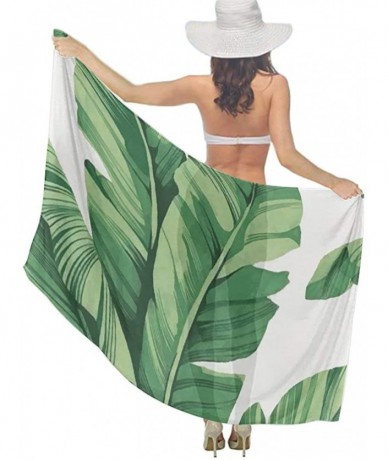 Cover-Ups Women Chiffon Scarf Summer Beach Wrap Skirt Swimwear Bikini Cover-up - Banana Tree Leaves - C9190HKNGTM $44.80