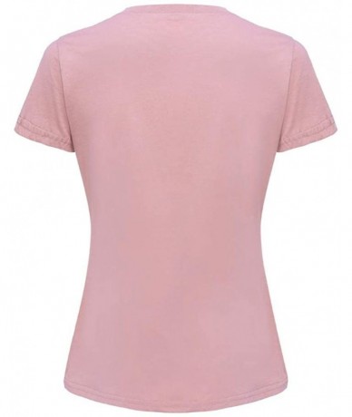 Tops Letter Print Oversized Short Sleeve Women's Shirt - A-pink - C919645M8WH $25.68