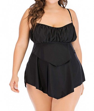 Sets Swimwear for Womens- Summer Plus Size Push-up One-Piece Swim Dress Beachwear Tankini Bikini - Black7 - C818R67H5TQ $29.54