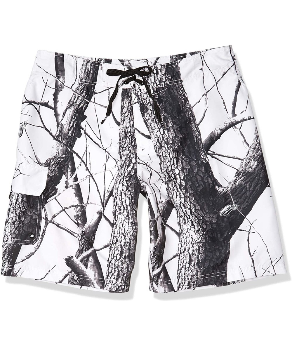 Board Shorts Men's Printed Boardshort - White - CO17YH47MGO $43.17