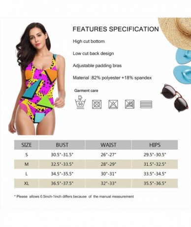 One-Pieces Women's Retro Halter Bikini Bathing Suits Retro 80s Geometric Triangle One Piece Swimsuit Swimwear Beachwear Black...