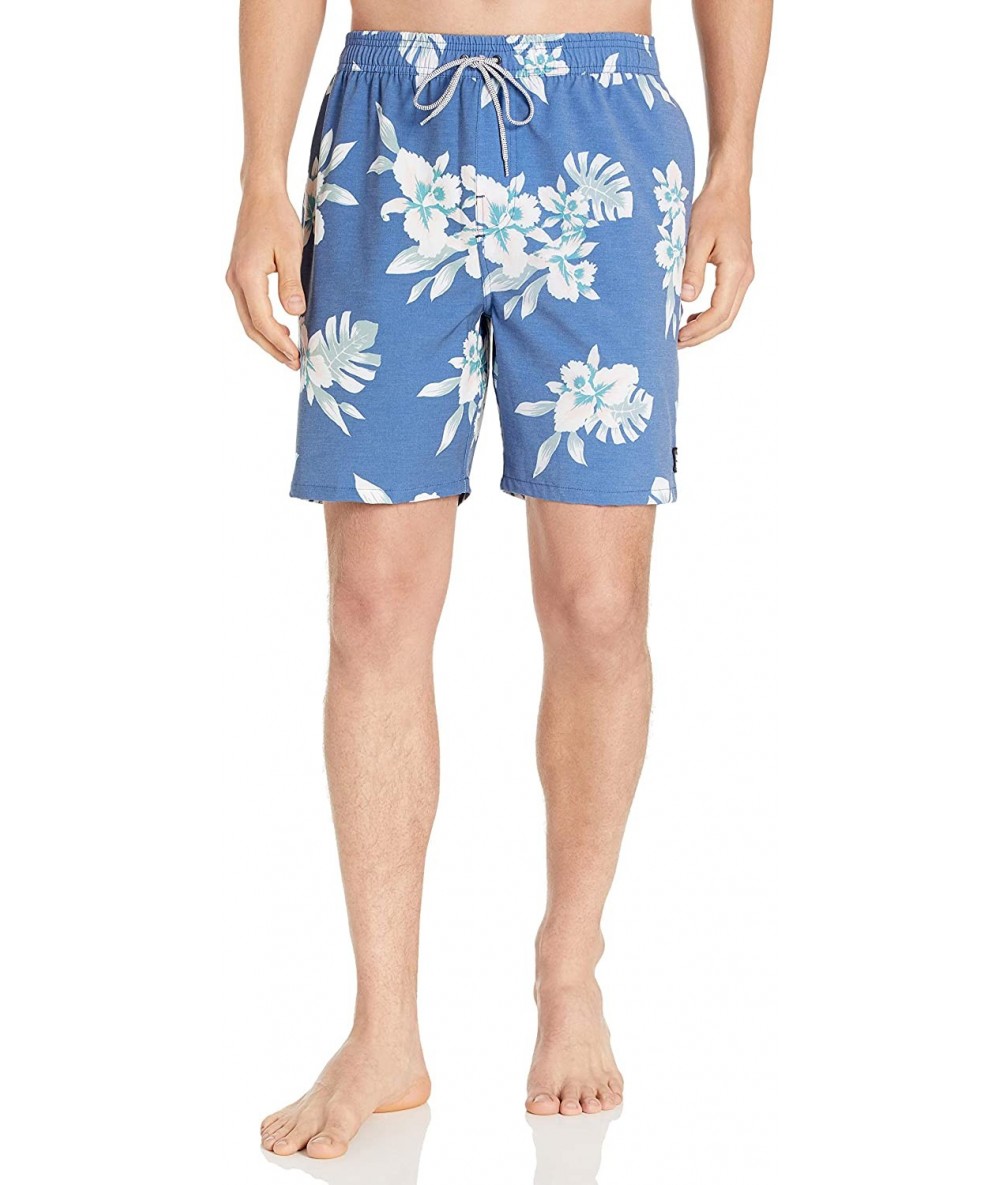 Board Shorts Men's Easy Livin Volley - Blue - CE18K6N3AOT $47.06