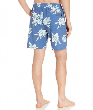 Board Shorts Men's Easy Livin Volley - Blue - CE18K6N3AOT $47.06