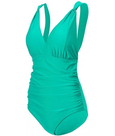 One-Pieces Swimsuits for Women-Womens Swimming Tankini Padded Swimsuit Monokini Push Up Bikini Sets Swimwear - Green - CY18RZ...