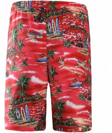 Board Shorts Quick Dry UPF 50+ Active Printed Women's Swim Board Beach Shorts - Red(g006) - C219CDN2XZA $19.32