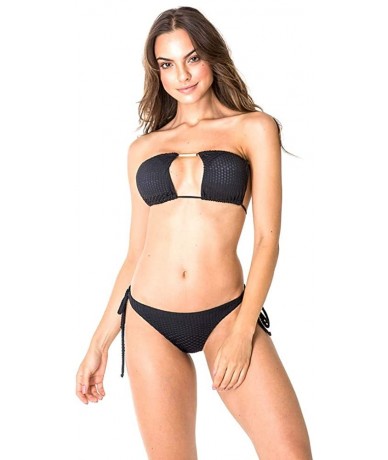 Sets Versatile Slide Styling Top│Brazilian Bikini Bottom│Swimsuit │Swimwear for Women - Black - CN19083DZK7 $51.18