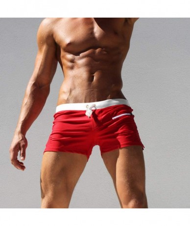 Briefs Men's Sexy Trunks Fashion Beach Swimming Shorts Boxer Swimming Briefs Swim Trunks Swimwear Shorts Underwear - A-red - ...