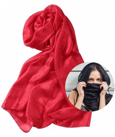 Cover-Ups Womens Scarf Shawl Fashion Lightweight Soft Large Swim Cover up Thin Scarf Head Wrap - 00 Red - C218I8EQ460 $20.49