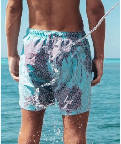 Trunks Men Summer Swimming Trunks Funny Color Changing Swim Trunks-Temperature Sensitive Beach Swim Shorts for Men - Yellow -...