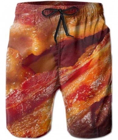 Board Shorts Men's Beach Shorts Swim Trunks Quick Dry Bathing Suit (Bald Eagle North America Bird) - Bacon - C618XLAZUOO $42.04