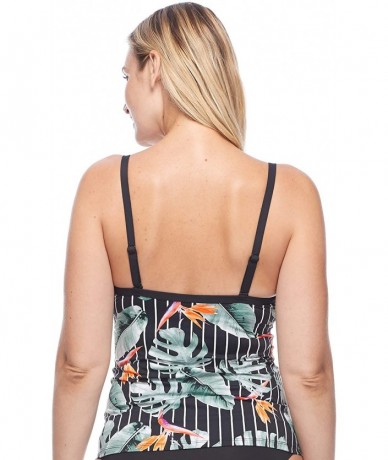 Tankinis Women's Elsie V-Neck Tankini Swimwear Top - Tokelau Floral Print - CQ18Z064O0D $47.88