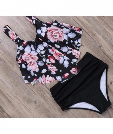 Sets Swimsuit Swimwear Women High Waist Bikini Set Push Up Bathing Suit Beachwear Plus Size Swimwear - B3160bk - CS18TMUEKM6 ...