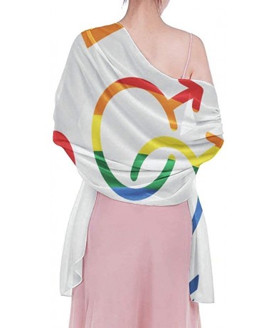 Cover-Ups Women Girl Beach Bikini Cover Up Chiffon Sarong Fashion Scarf Shawl Wrap - Lgbt Gay Pride Love - CF190HI7AH9 $46.27