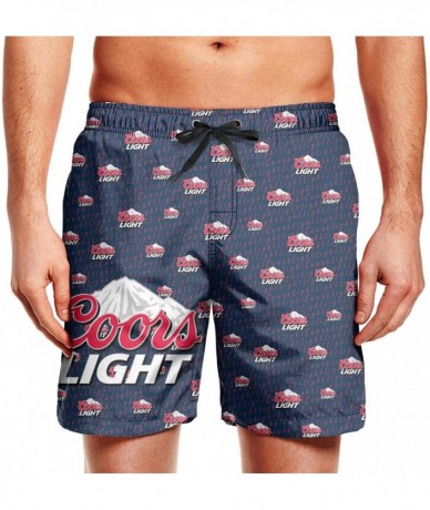 Trunks Coors-Light-Logo- Men's Swimsuit Trunks Summer Fashion Quick Dry Swim Trunks - Coors Light Logo-4 - CJ196AA0Z7T $61.68