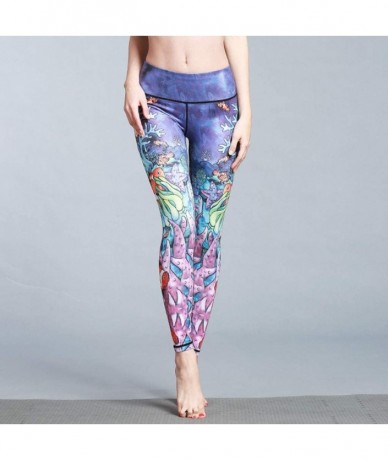 Bottoms Yoga Pants for Womens- Running Sport Gym Stretch Workout Printed Fitness Control New Legging Trousers - C - CN18NKQDQ...