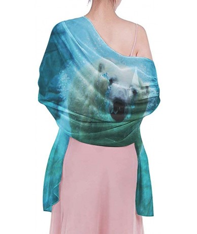 Cover-Ups Women Chiffon Sarong Beach Bikini Cover Up Wedding Party Shawls Wraps - Polar Bear - CW190HI3S30 $45.88