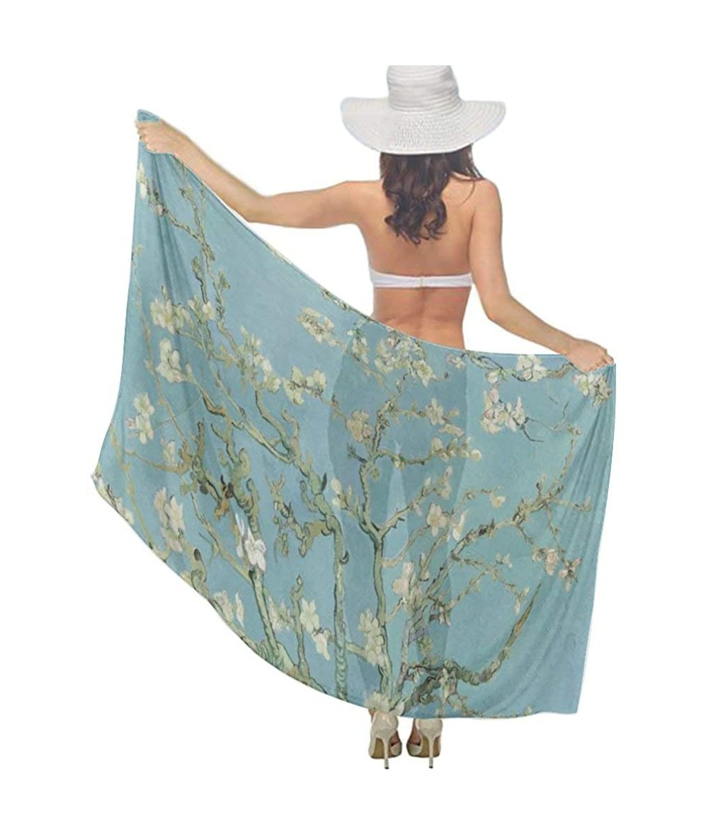 Cover-Ups Women's Swimwear Cover Ups- Summer Vacation Beach Sarong Soft Shawl Wrap - Van Gogh Almond Blossom Art - CJ19C48NLX...