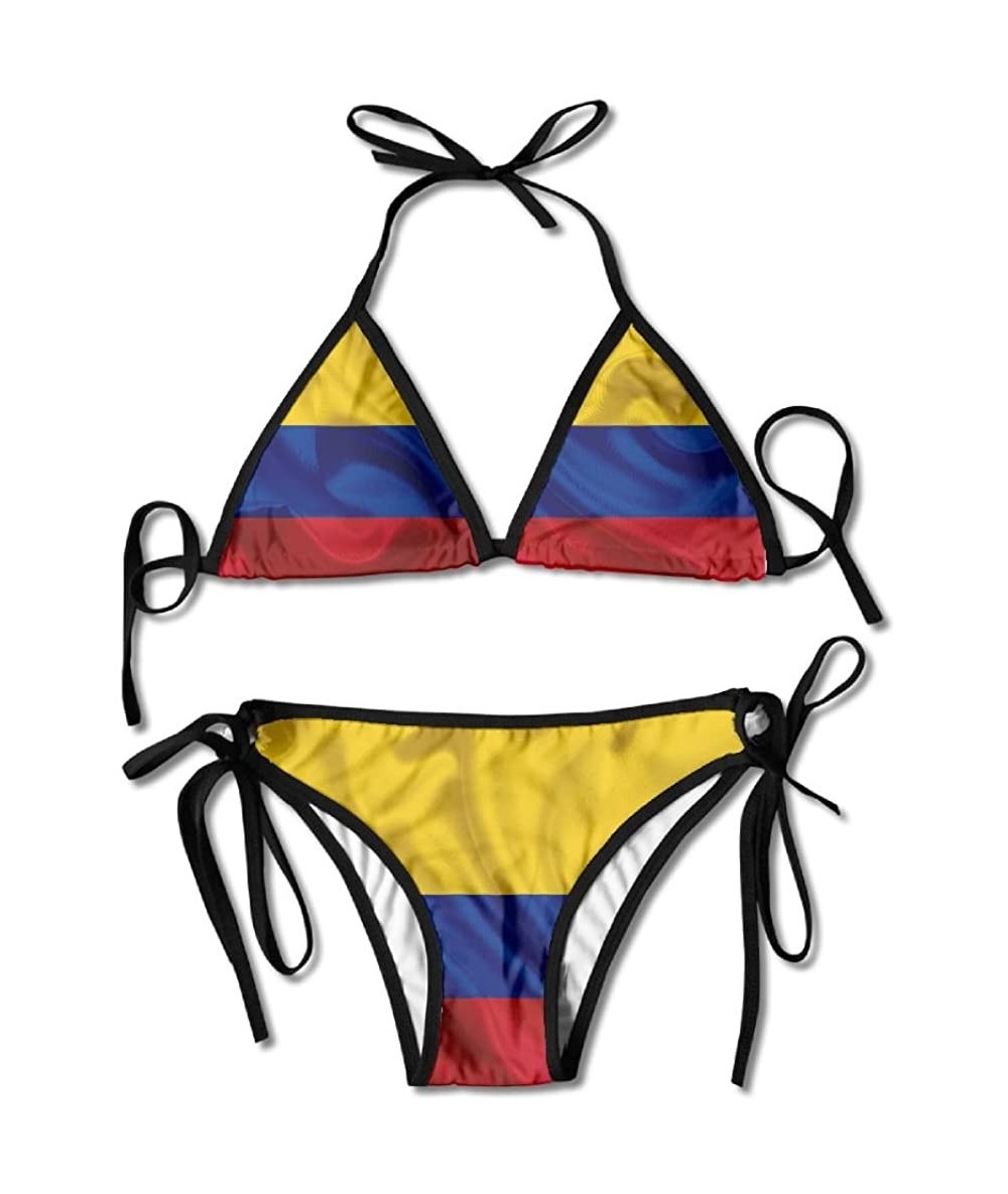 Sets Colombian Silk Flag Of ColombiaFashion Sexy Swimwear Women Bikini 2 Pieces Swimsuit - CU18DO9RUEL $47.04