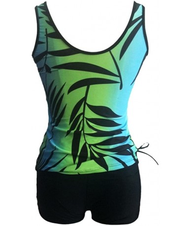 One-Pieces Summer Women Plus Size Printed Tankini Swimwear Swimsuit Bathing Suit - 1495green - CZ18UHD86ZZ $31.49