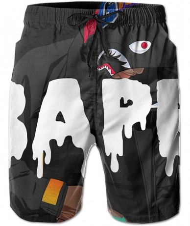 Board Shorts B-ape Mens Swim Trunks- Summer Quick Dry Loose Swimtrunks - Black1 - CD19CS8XOSY $46.31