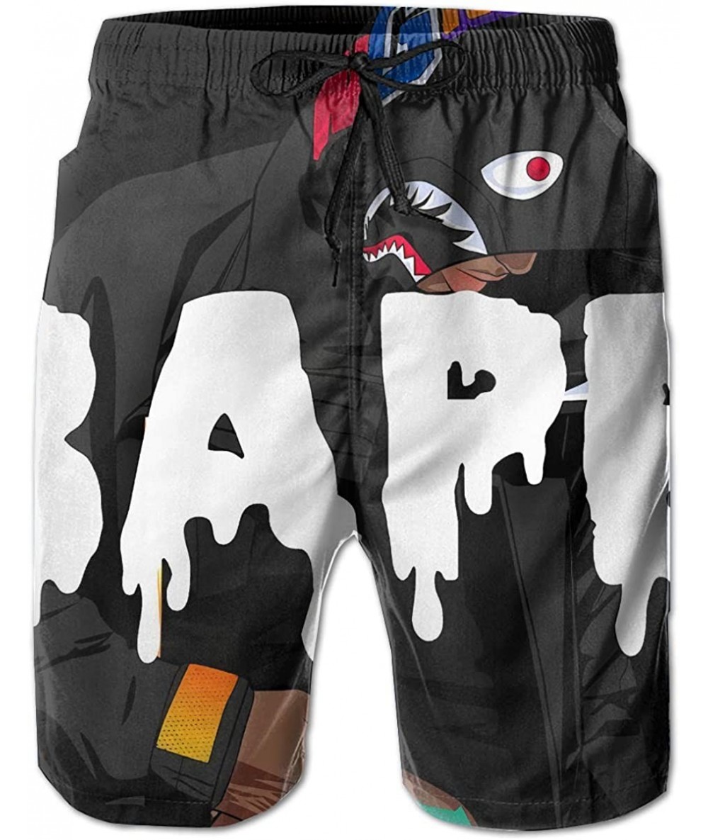 Board Shorts B-ape Mens Swim Trunks- Summer Quick Dry Loose Swimtrunks - Black1 - CD19CS8XOSY $46.31