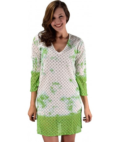 Cover-Ups Summer Womens Lace Beach Bikini Cover-up Swimwear Beachwear Tunic - Green - CV12ICX946J $22.74