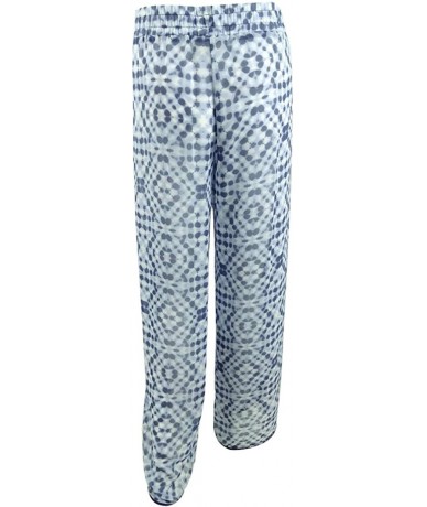 Cover-Ups Women's Tulip Beach Pom-Pom Pants Swim Cover-Up - White Cobalt - CK196GXCGAK $30.78