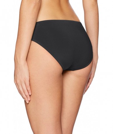 Bottoms Women's Sport Solid Full French Bikini Bottom Swimsuit - Black - CK188775SI0 $73.43