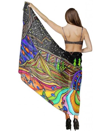 Cover-Ups Women Fahion Swimsuit Bikini Cover Up Sarong- Party Wedding Shawl Wrap - Magical Psychedelic Trippy Art - CL19C6NKM...