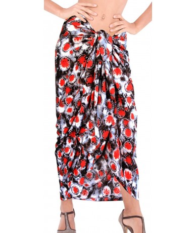 Cover-Ups Women's Summer Beach Wrap Cover Up Maxi Skirt Sarong Wrap Hand Paint - Halloween Black_j871 - CO12NV5RI7A $32.15