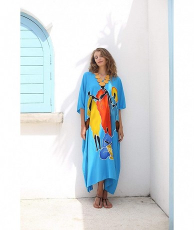 Cover-Ups Womens Long Kaftan Dress Beach Maxi Cover Up Casual Plus Size Dresses Coverup - Women Pounding White - CQ18EZXO0A5 ...