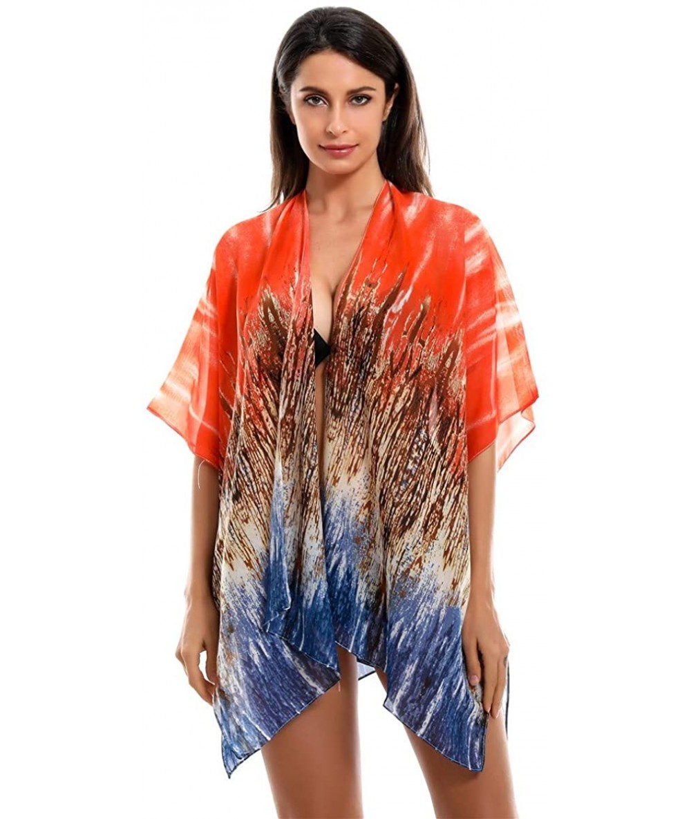 Cover-Ups Women's Swimsuit Beach Cover Up Bikini Coverups Beachwear Bathing Suit Beach Dress - Orange - C8193UX7IO5 $29.96