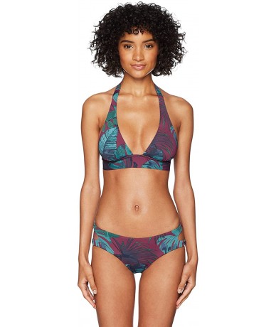 Tankinis Junior's Why Cant We Be Fronds Cut Out Hipster Bikini Bottom - Mahogany - CG185QU0KI0 $52.82