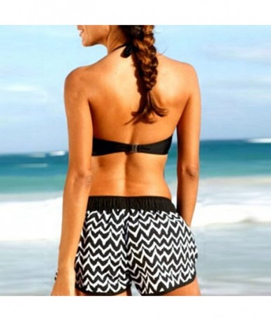 Sets Women's Bikini Set With Boyshort Push Up 2 Piece Swimsuit Bikini - X Black - CZ18QHKQTCE $30.83